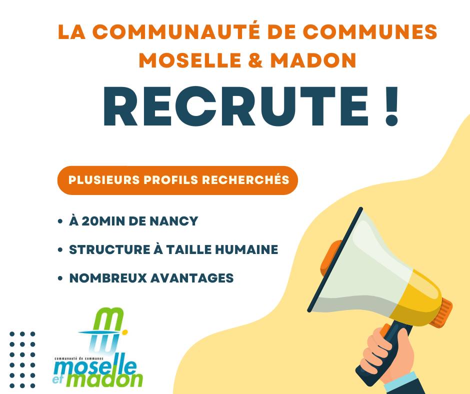 Lire la suite à propos de l’article La communauté de communes Moselle et Madon recrute !