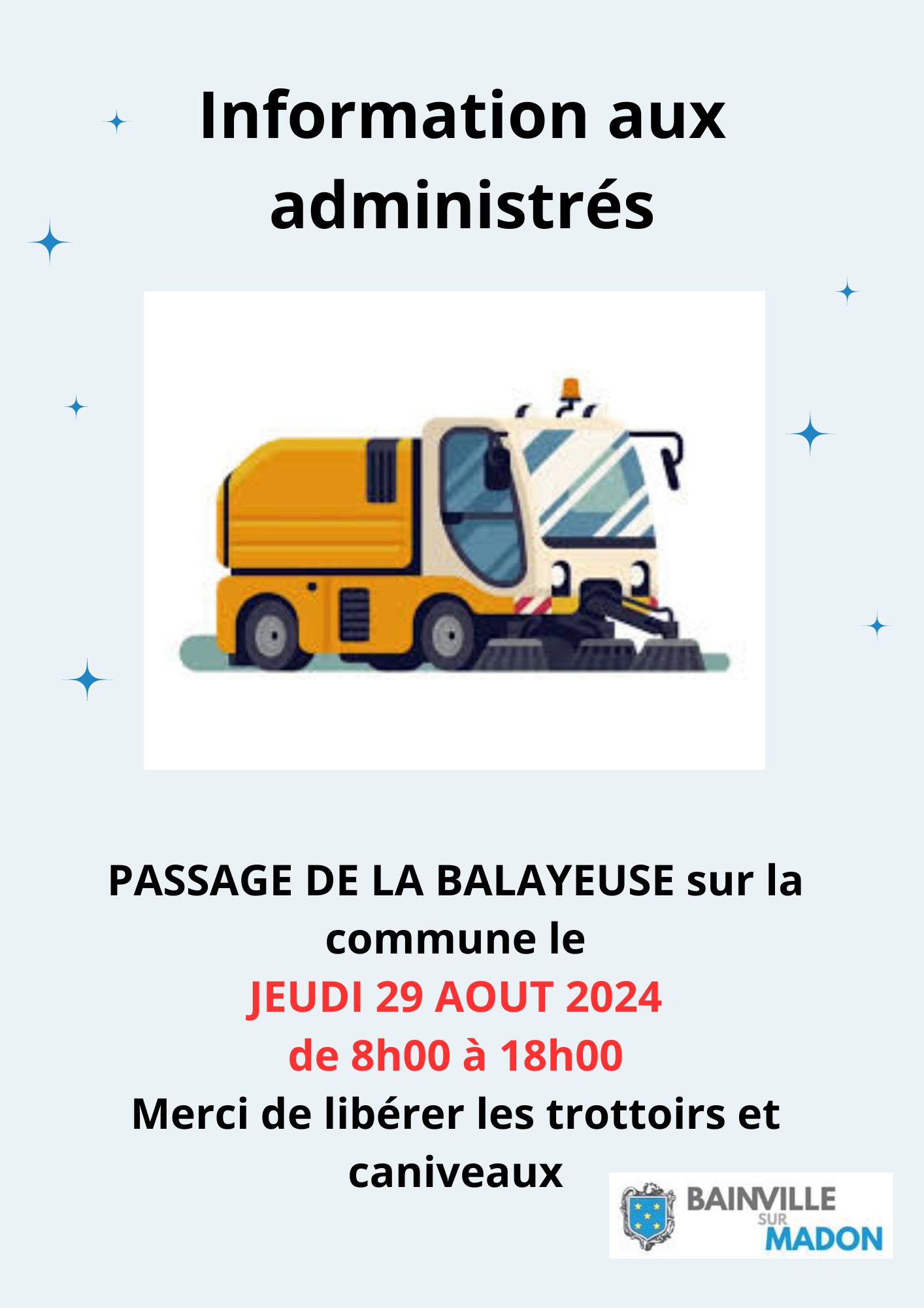 You are currently viewing Passage de la balayage (29 août 2024)