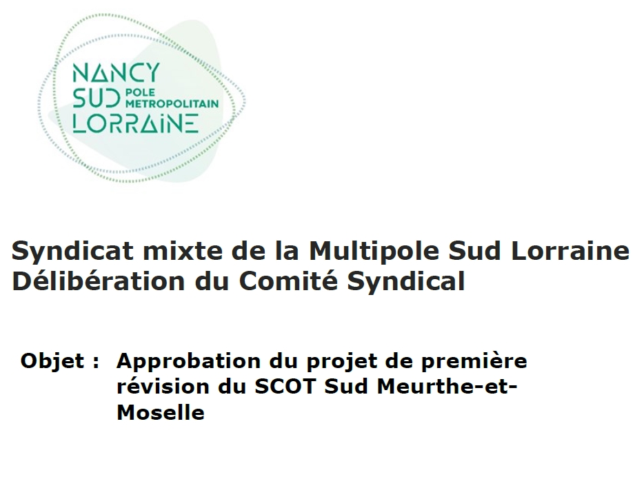 You are currently viewing Approbation du projet de première révision du SCOT Sud Meurthe-et-Moselle